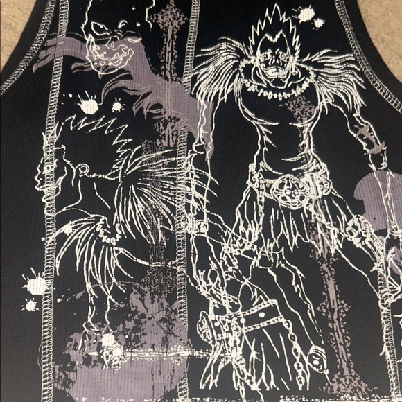 Death Note Crop Top Tank Anime Graphic Contrast Stitching - Picture 5 of 5